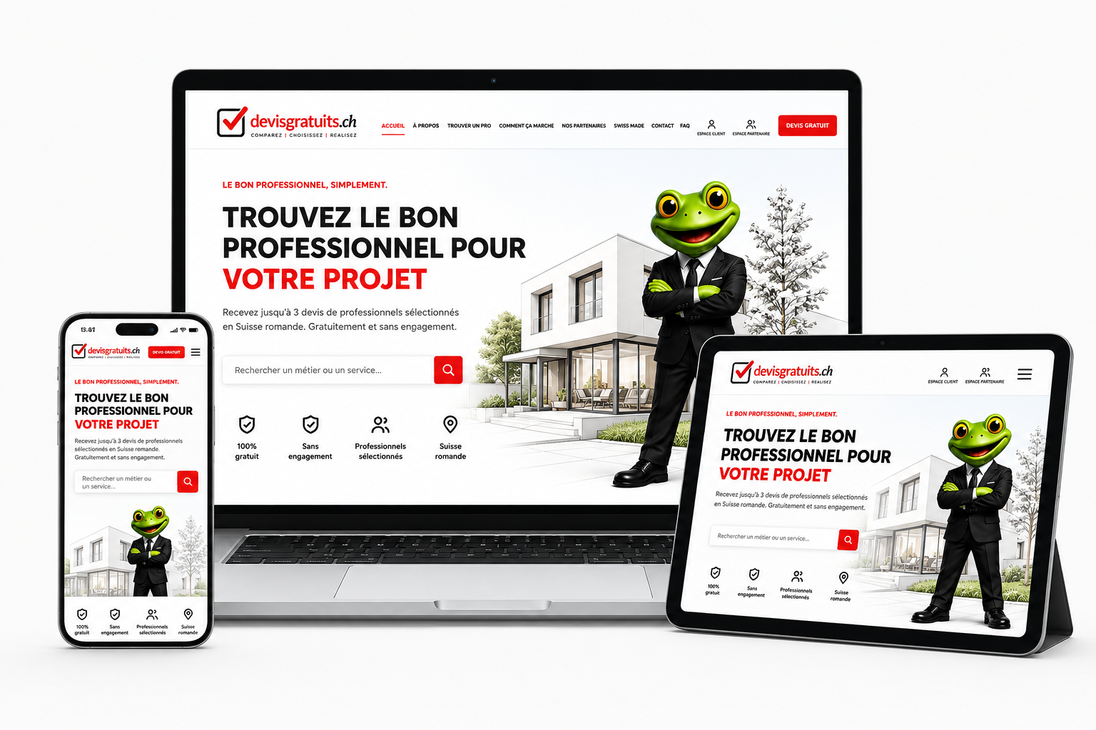 devisgratuits.ch présenté sur ordinateur, tablette et smartphone